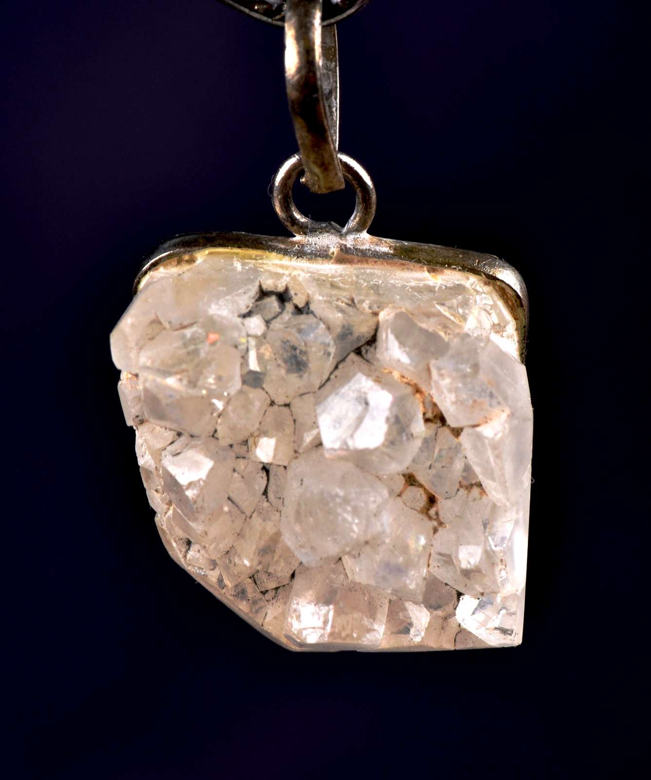 Anandalite  Rainbow quartz, Aurora  multi flash iridecent crystal pendant #7667