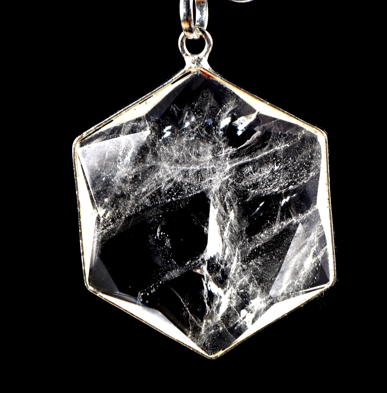 satyaloka Quartz Hexagonal Star Pendant with Phenomenal Energy |  7977