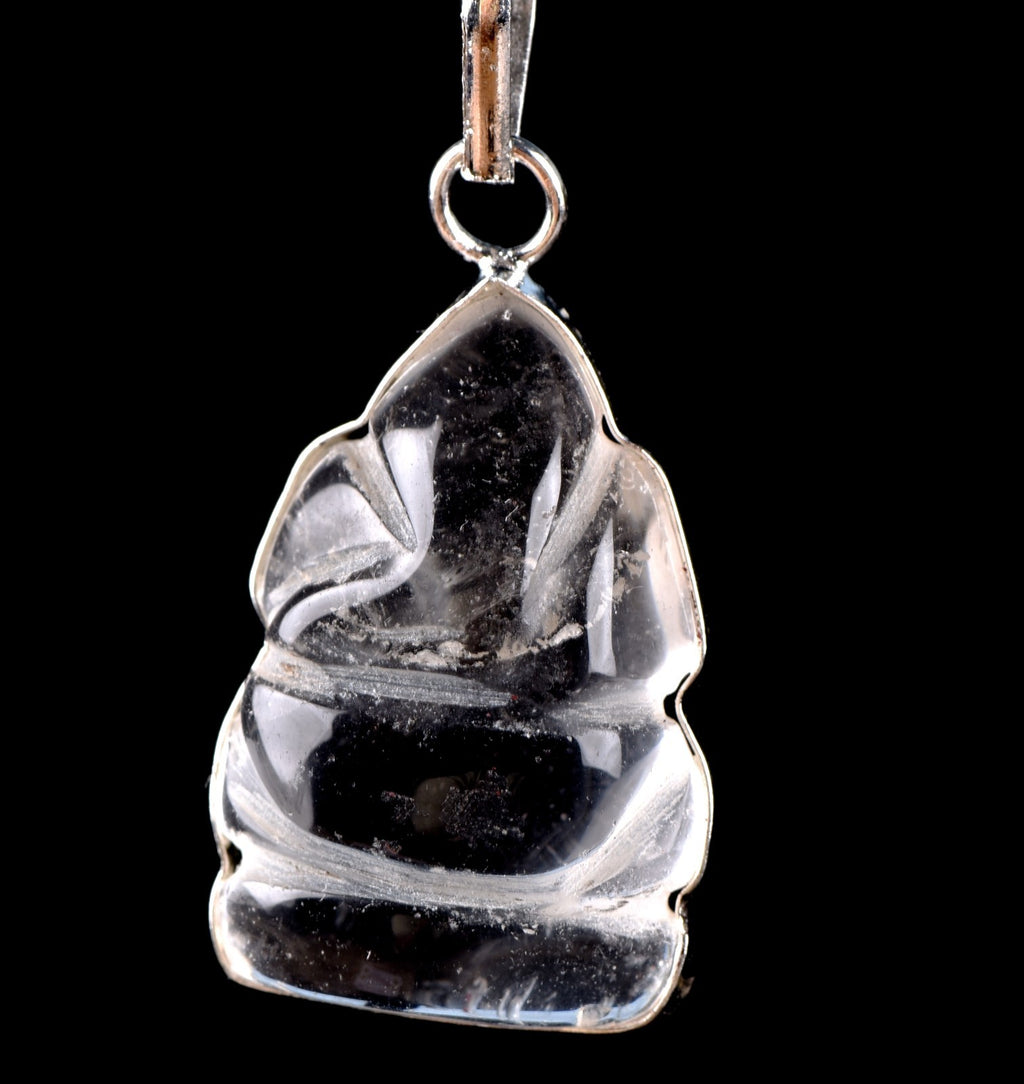 Satyaloka  quartz high frequency ganesh pendant# 7742