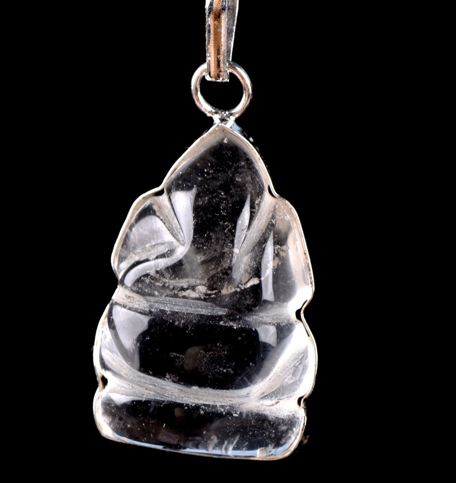 Satyaloka  quartz high frequency ganesh pendant# 7742