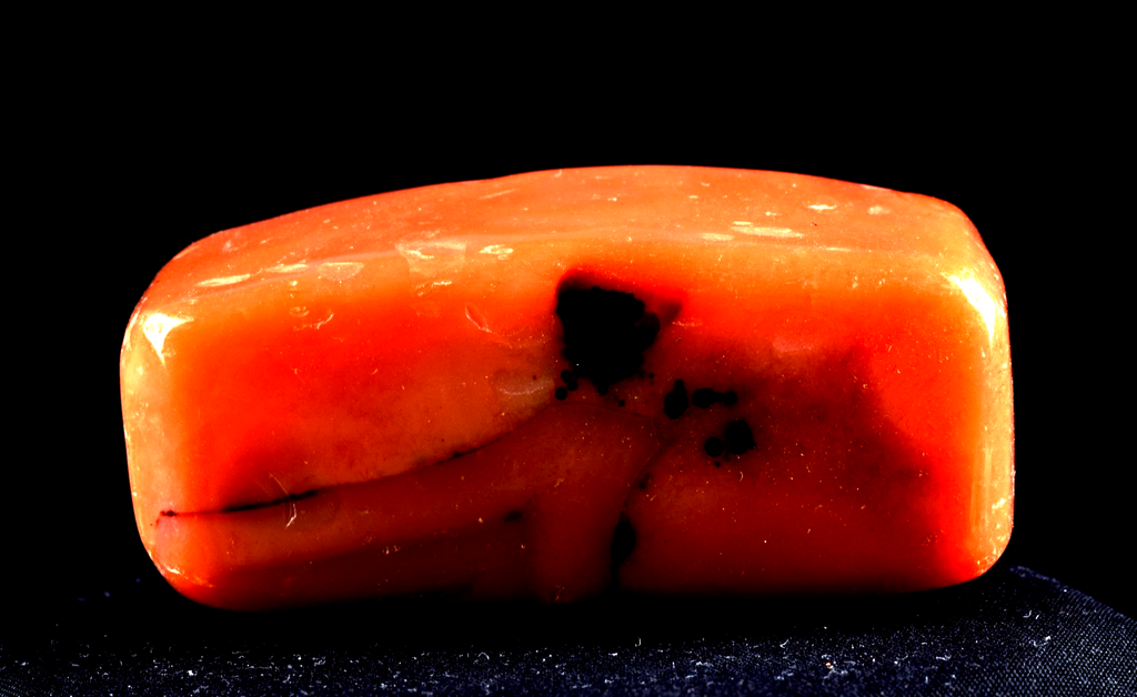 old  pema raka carnelian  sulemani  dzi/bhaisajyaguru/ rectangular bead  #8089