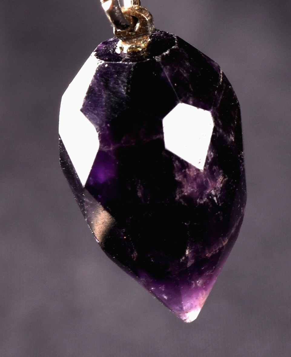 dark amethyst  pendant supporting healthy sleep cycle reflects negativity# 8281