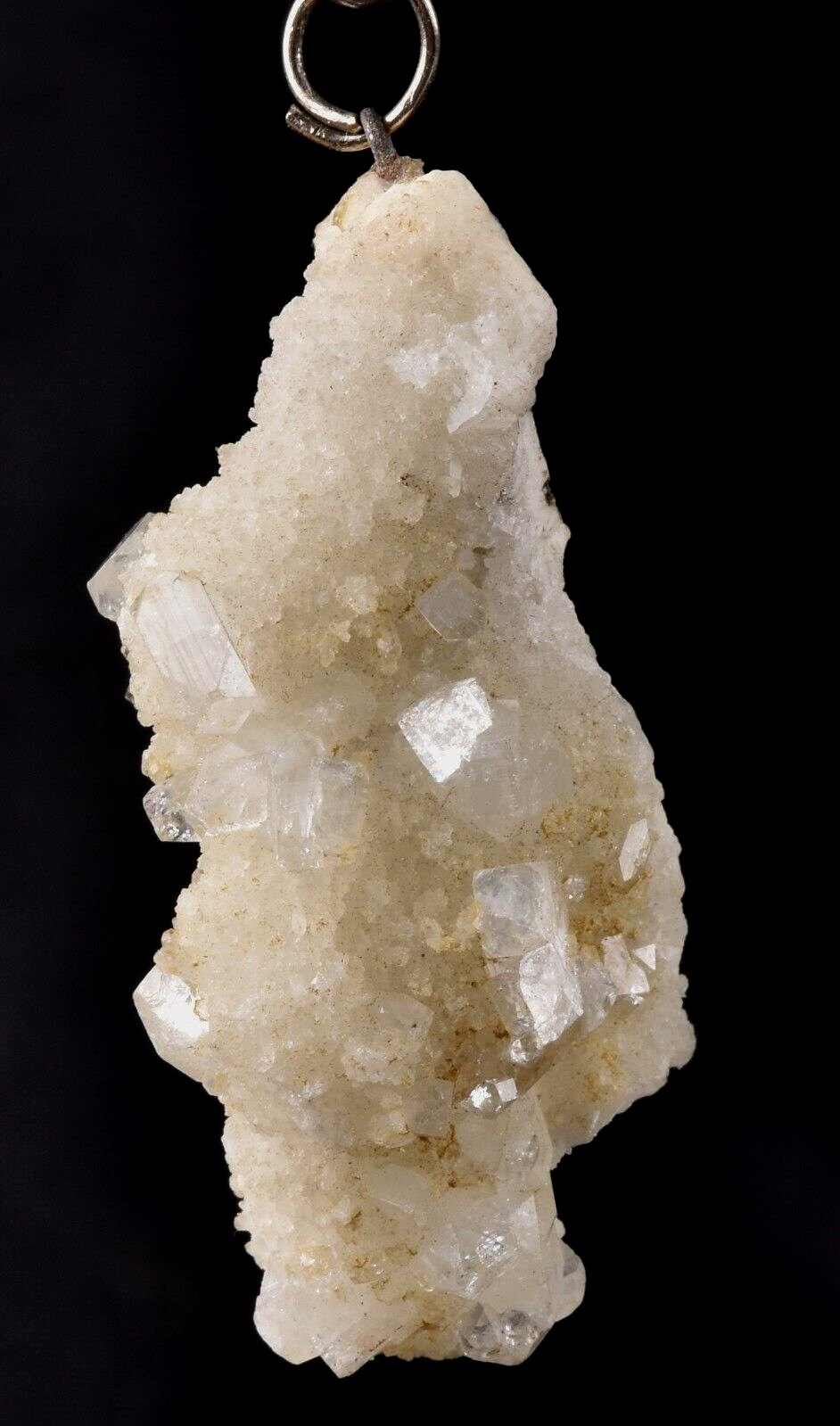 sparkling  Apophyllite on quartz pendant  psychic direction and guidance #7545