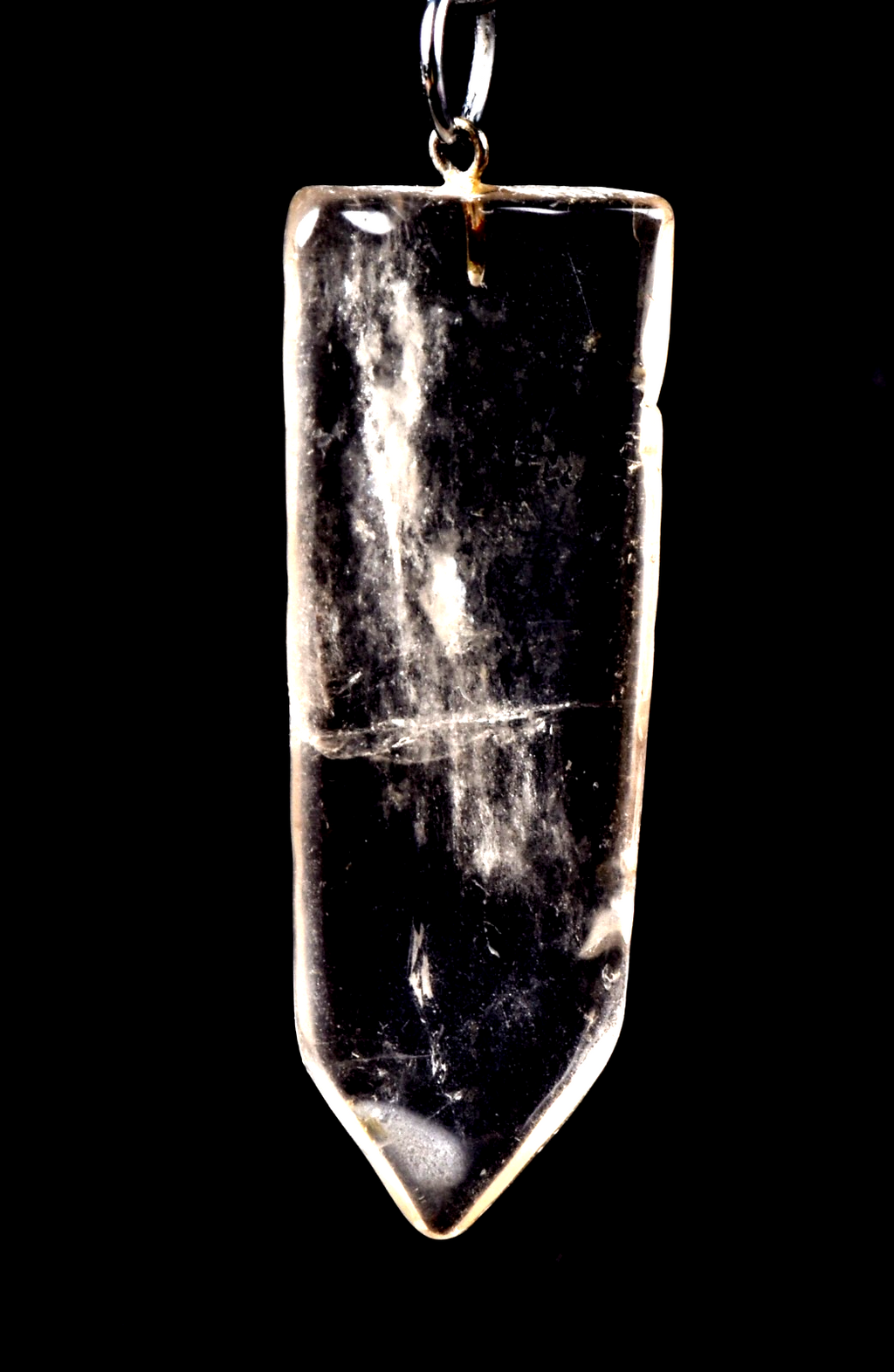 Satyaloka   quartz flat rainbow    pendant  synergy 12 crystal #7675