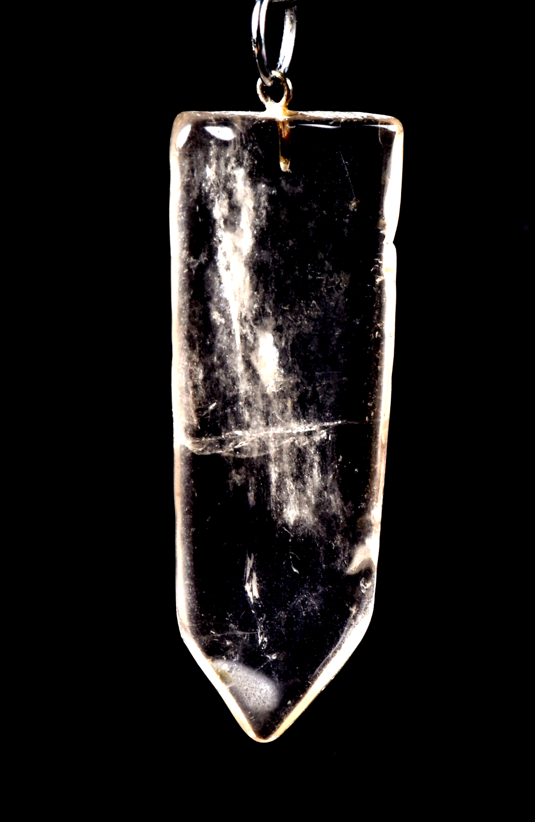 Satyaloka   quartz flat rainbow    pendant  synergy 12 crystal #7675
