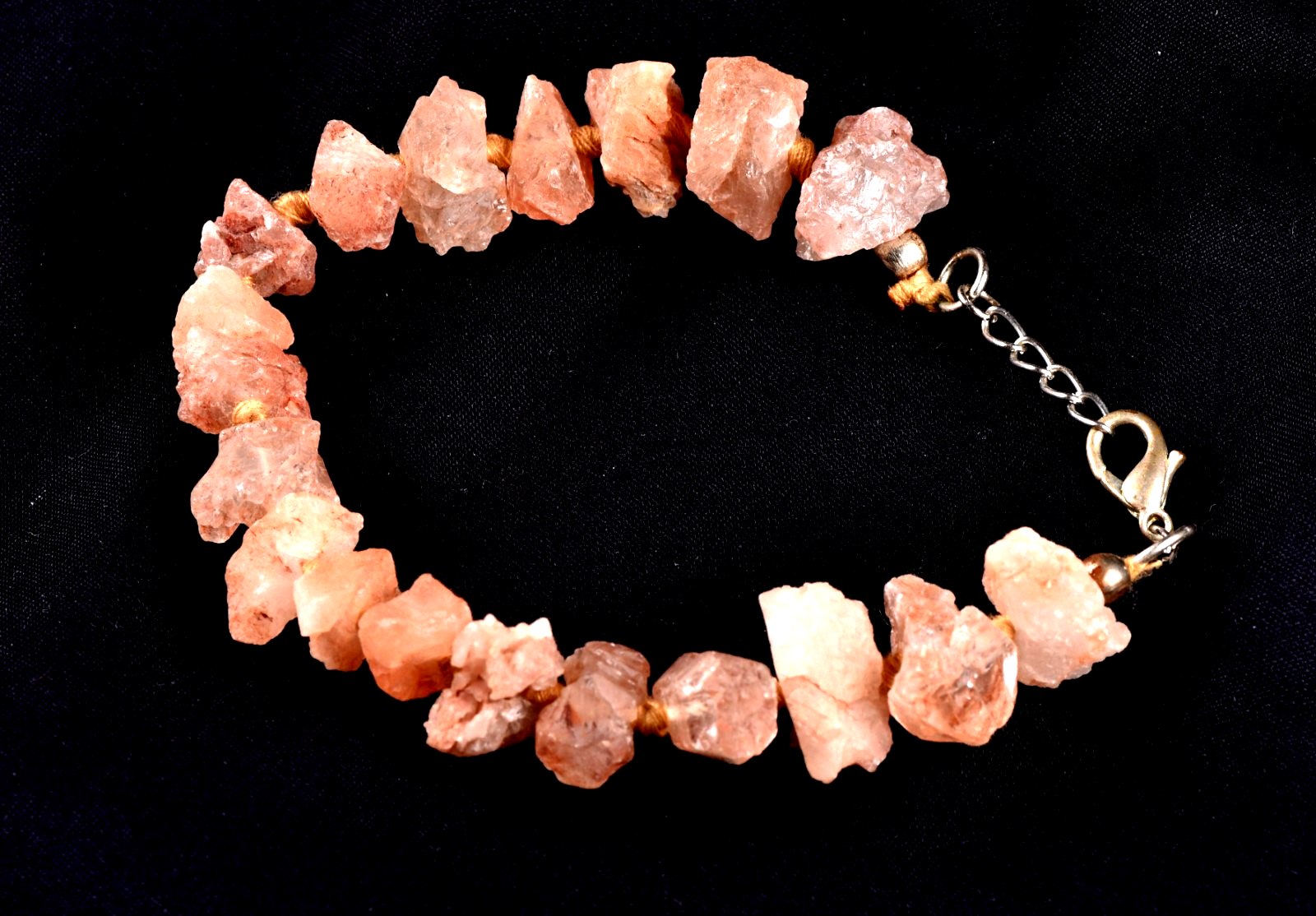 Nirvana quartz Himalayan  growth interference  pink   ice quartz bracelet #8019