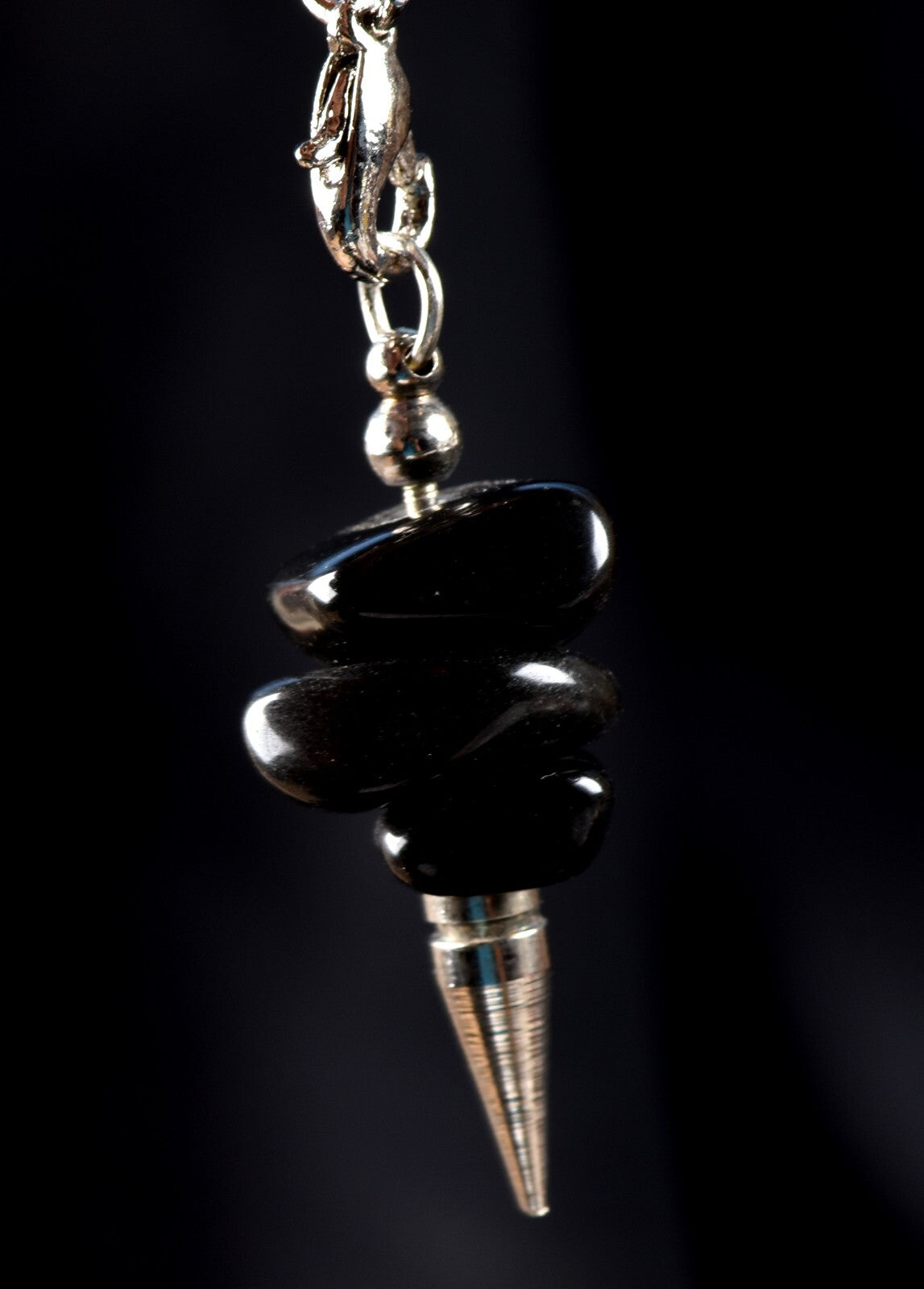Black turmaline  deflacts nagativity cleans aura, double terminated pendulm#7534