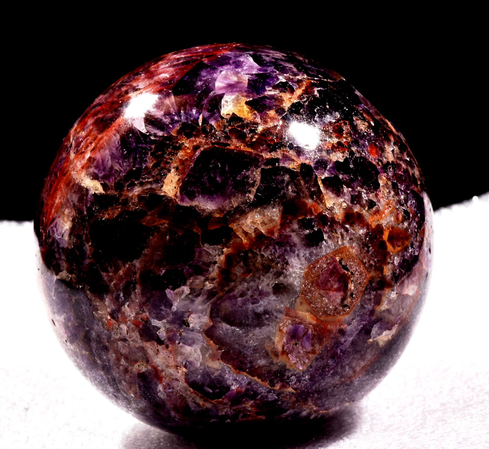 Super 7 melody stone ''evil eye'' chevron  rare  sphere for your altar  #1006