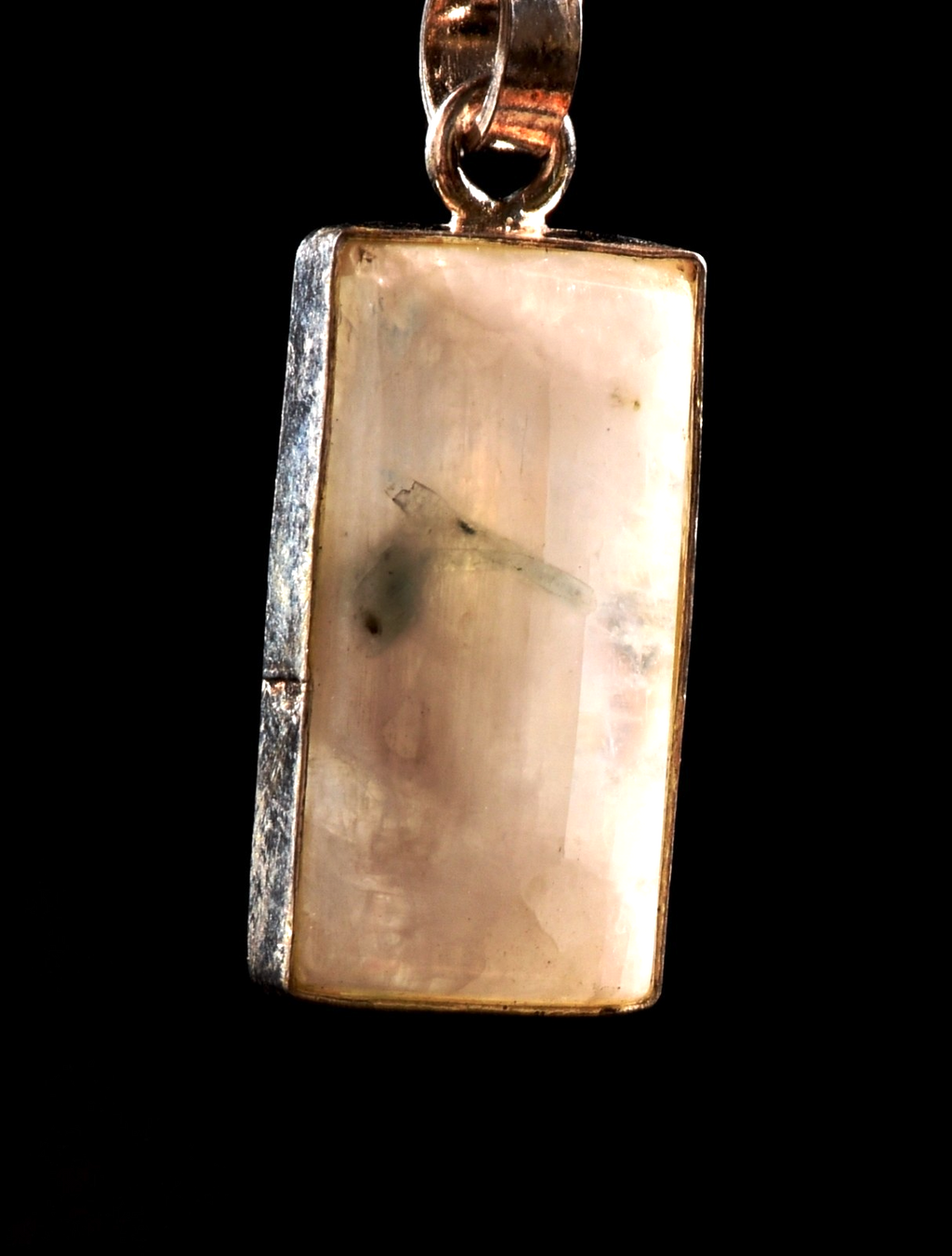 Moon stone chatoyant  tiny pendant  achieve inner growth and strength.  1034