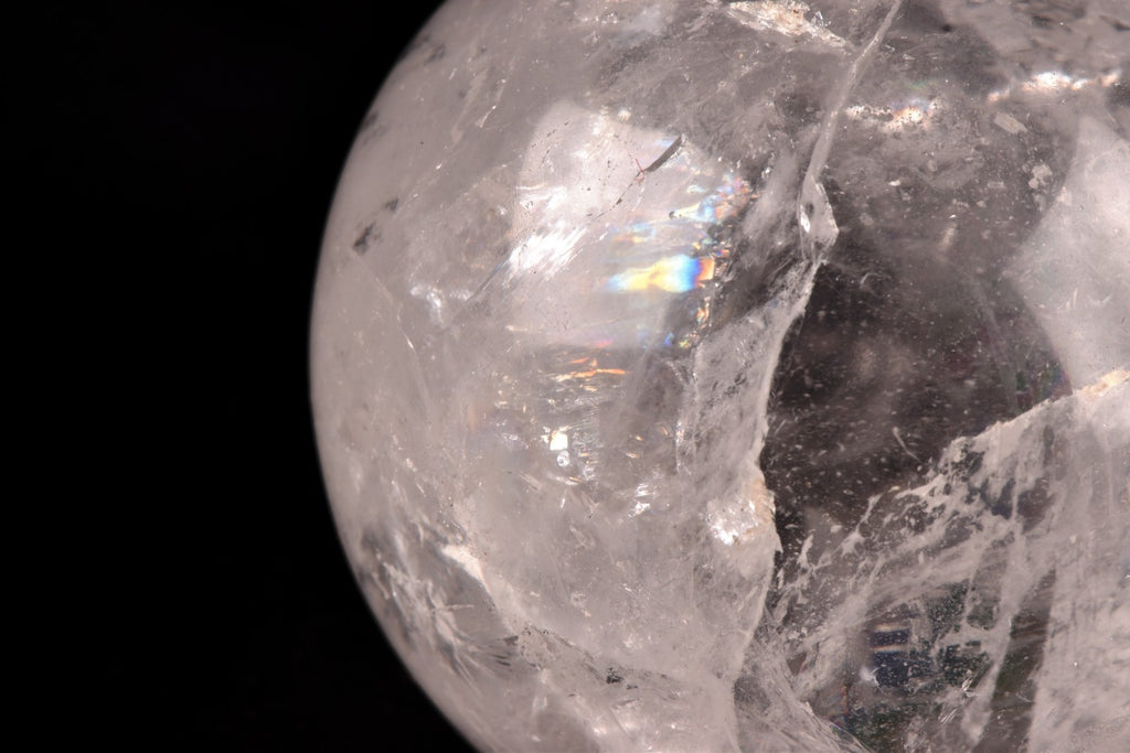 Satyaloka quartz   rainbow  scrying sphere   synergy 12 shaman tool   #7953