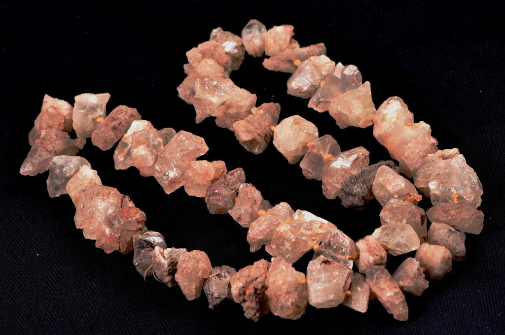 Nirvana quartz Himalayan  growth interference  pink   ice quartz necklace #8147