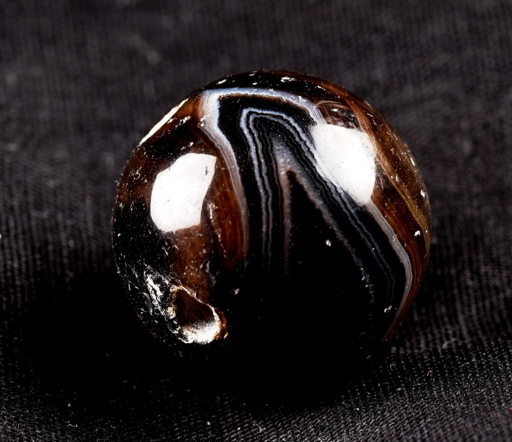 Mystic old black sulemani  dzi/bhaisajyaguru/shaman bead with  reach patina#7346