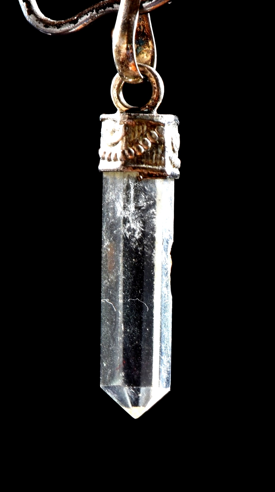 Satyaloka satyamani quartz  copper/ steel  pendant  synergy 12 crystal #1035