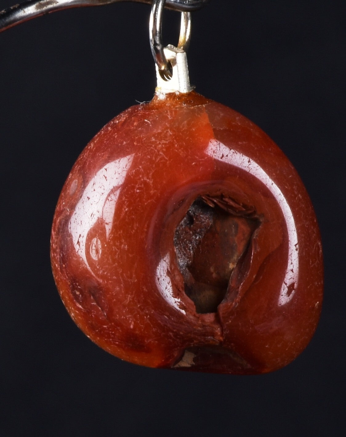 rare Carnelian cave pendant   courage creativity shaman protection #7013