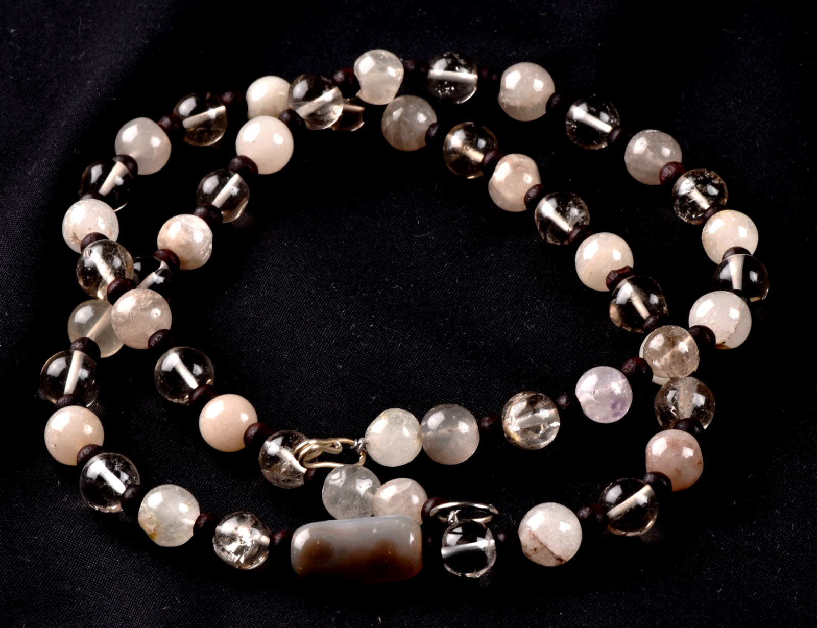 satyaloka  quartz ,sulemani  bead necklace  #7027