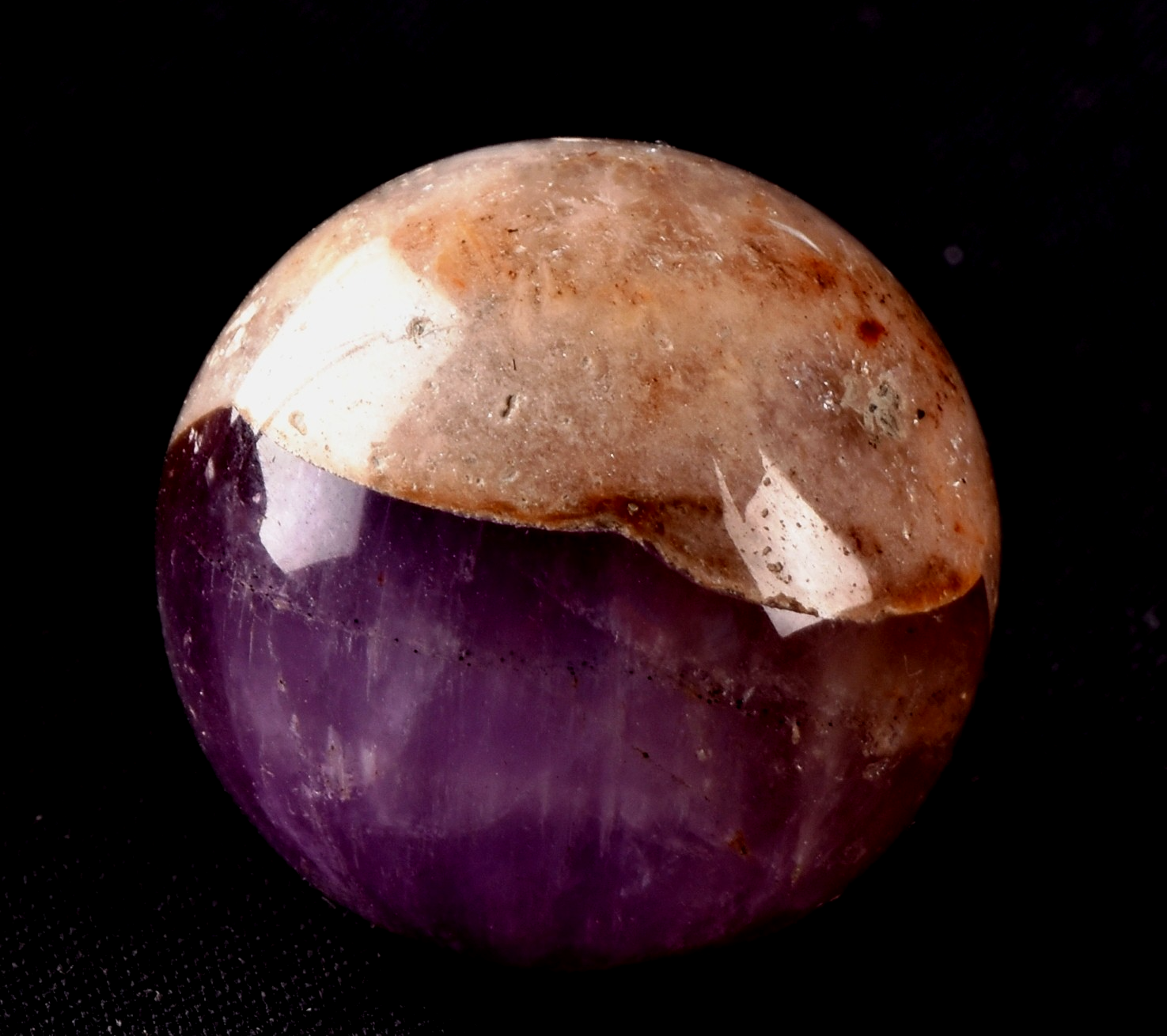 Super 7 melody stone ''evil eye'' chevron  rare  sphere for your altar  #8279