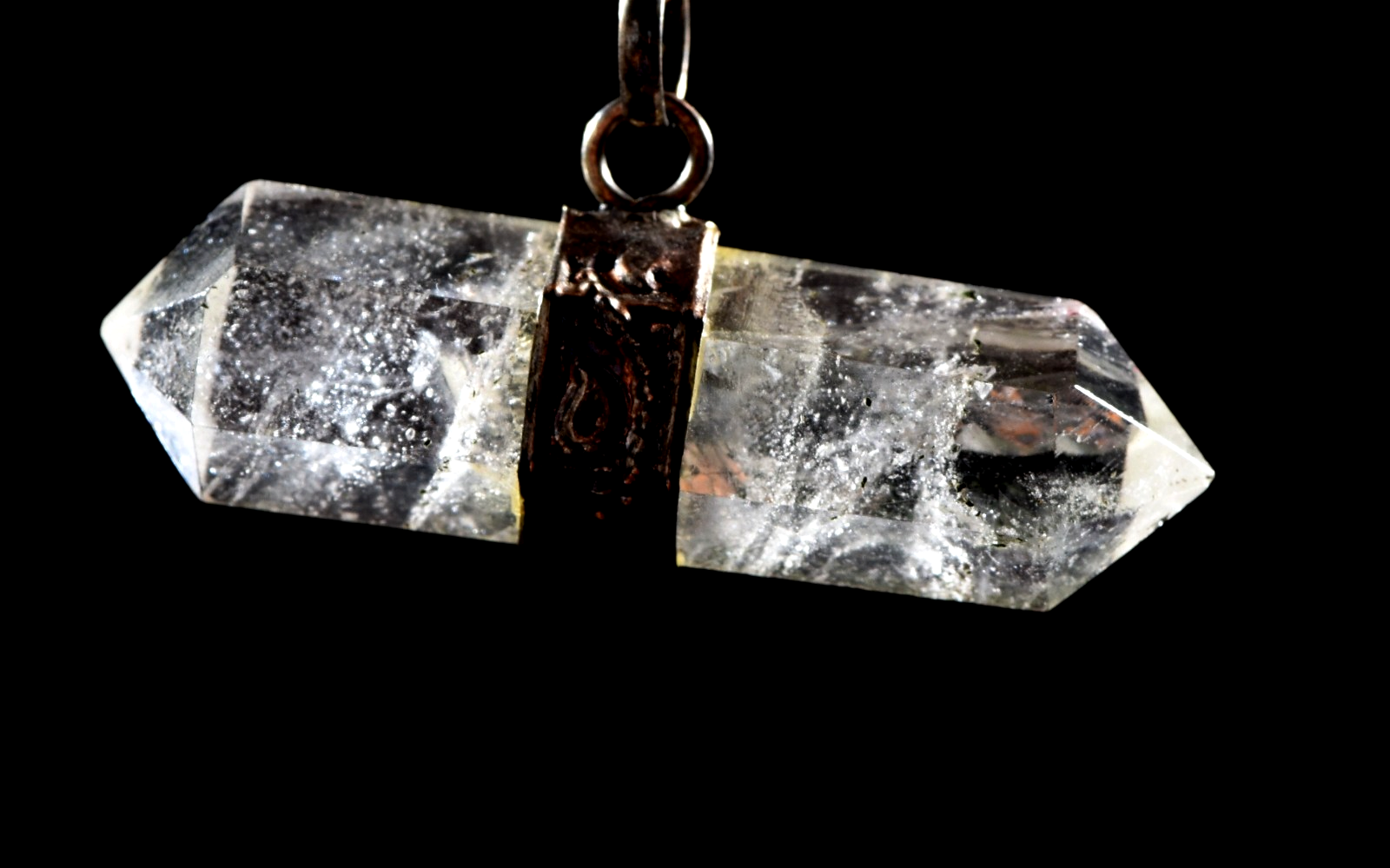 Satyaloka satyamani  region quartz double terminated pendant synergy 12  #1026
