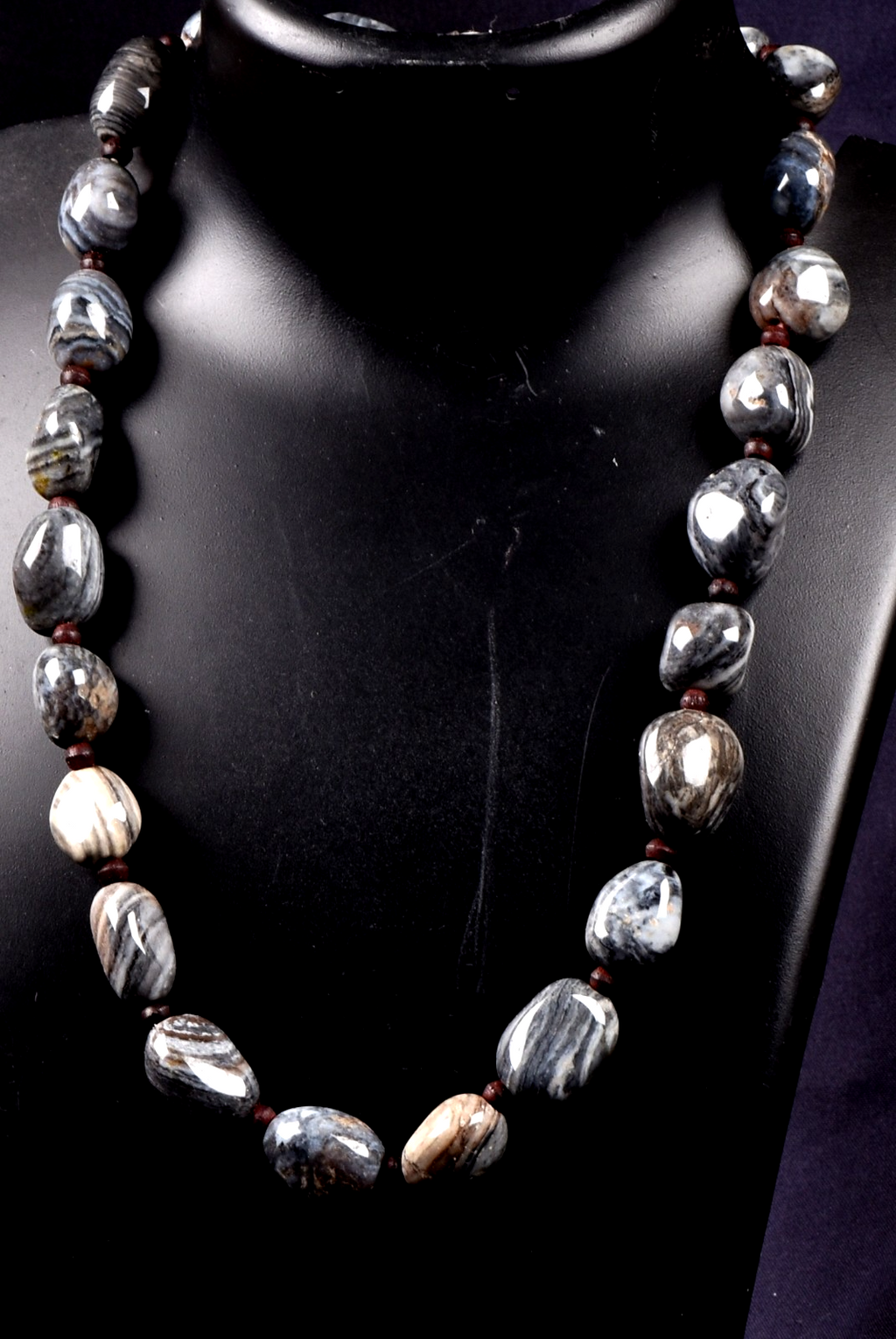 old sulemani  dzi/bhaisajyaguru/ shaman bead necklace with  reach patina #8144