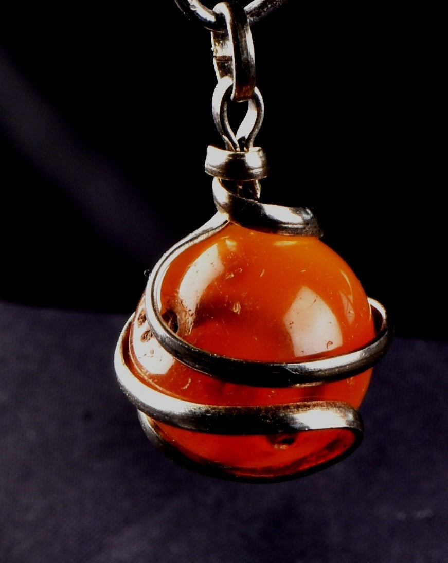 rare Carnelian sphere cave pendant   courage creativity shaman protection #8257