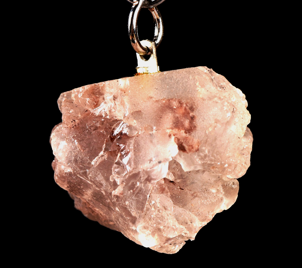 Nirvana  Himalayan  growth interference glacial pink ice quartz pendant #8029