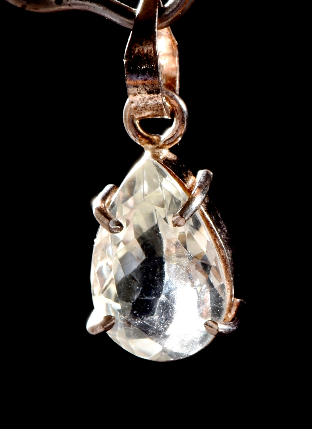 Satyaloka quartz high frequency  faceted sterling silver pendant# 1038
