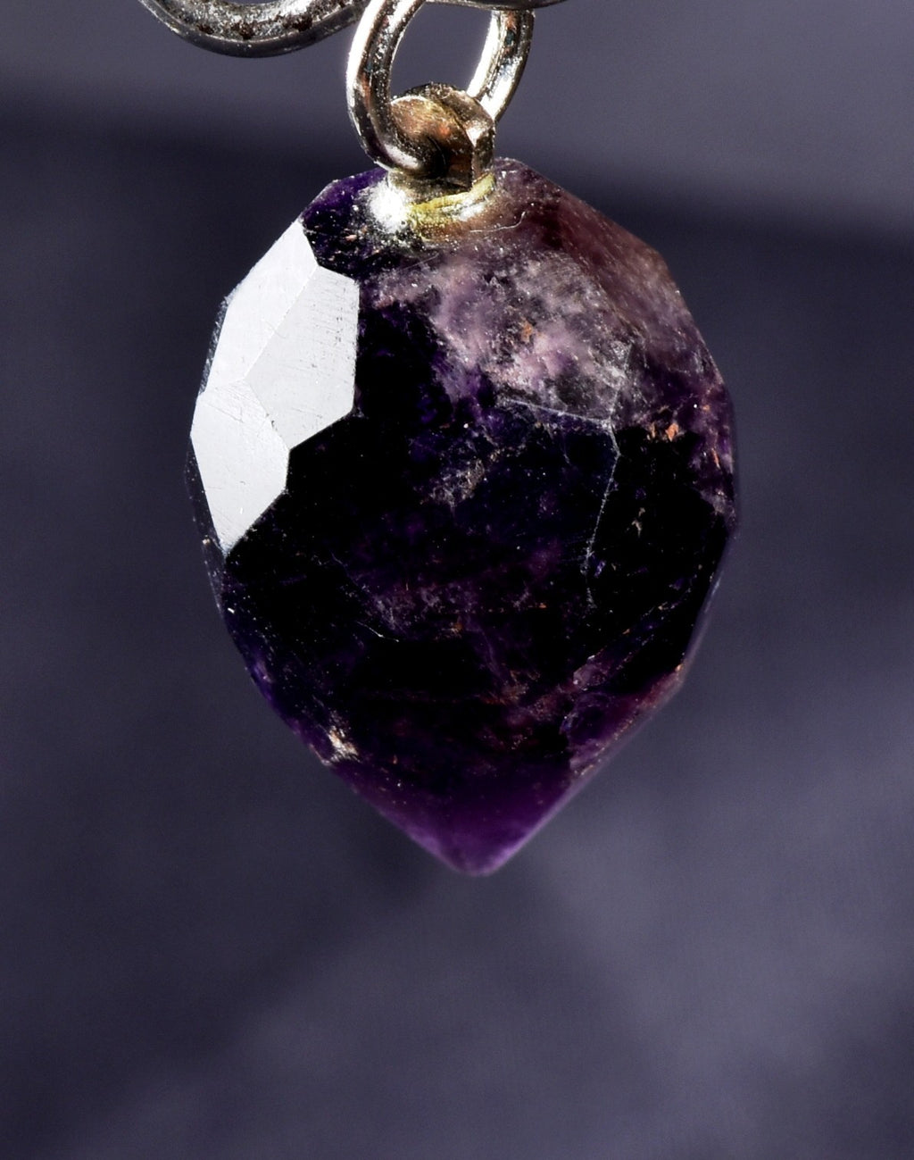 dark amethyst  pendant supporting healthy sleep cycle reflects negativity# 8269