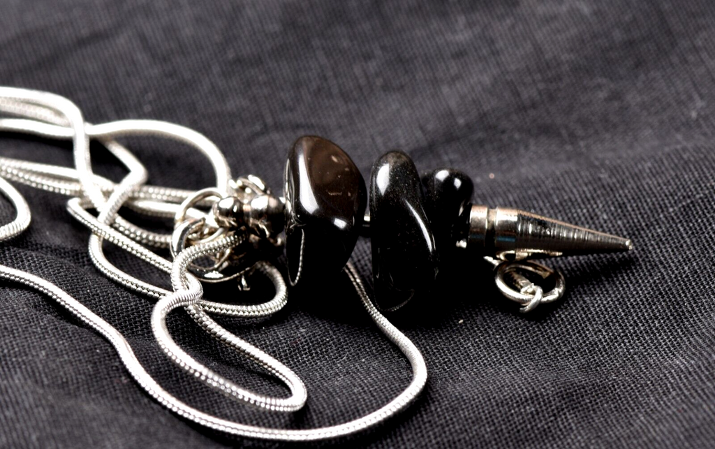 Black turmaline  deflacts nagativity cleans aura, double terminated pendulm#7534