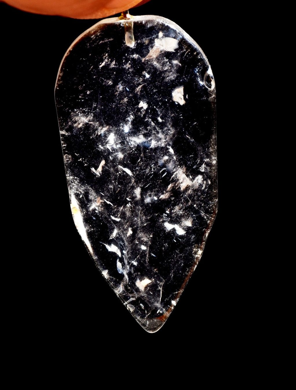 Satyaloka   quartz flat rainbow    pendant  synergy 12 crystal #1020