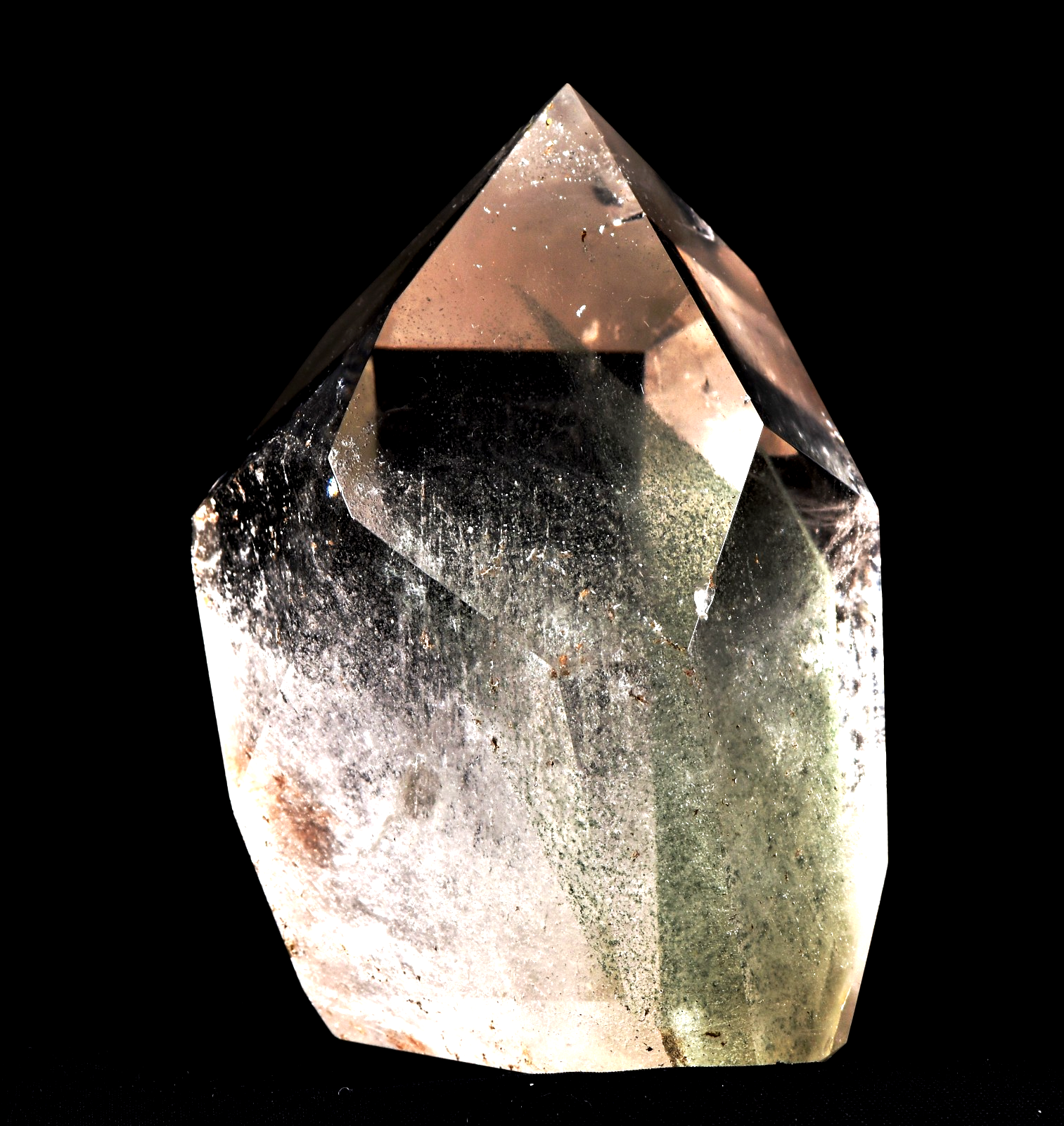Himalayan  green chlorite phantom , detoxifying cleanse the aura, chakra #7929