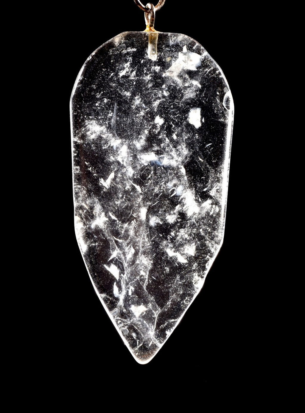 Satyaloka   quartz flat rainbow    pendant  synergy 12 crystal #1020