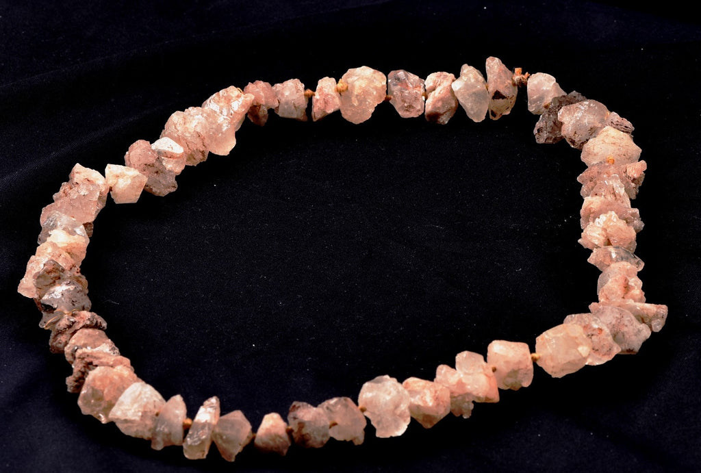 Nirvana quartz Himalayan  growth interference  pink   ice quartz necklace #8147