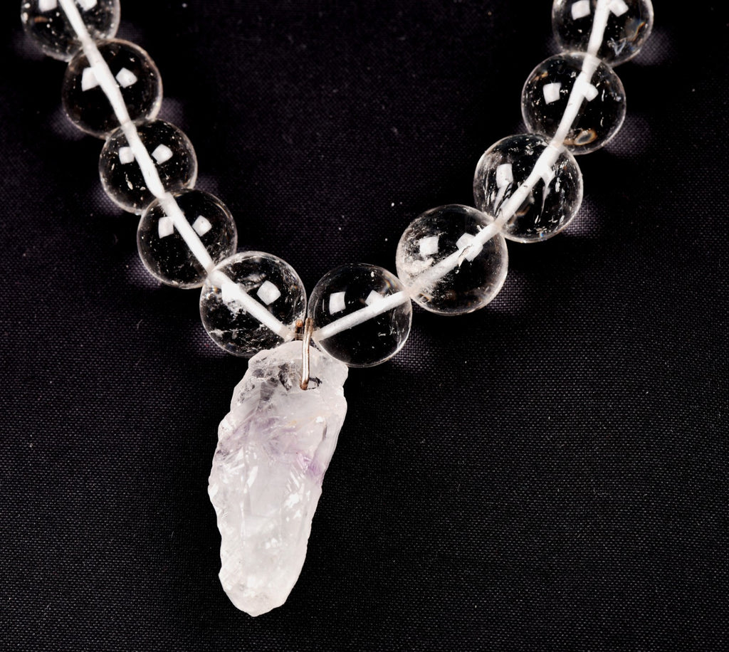satyaloka  Azeztullite 108 beads rosary +satyaloka hexagonal pendant mala # 8148