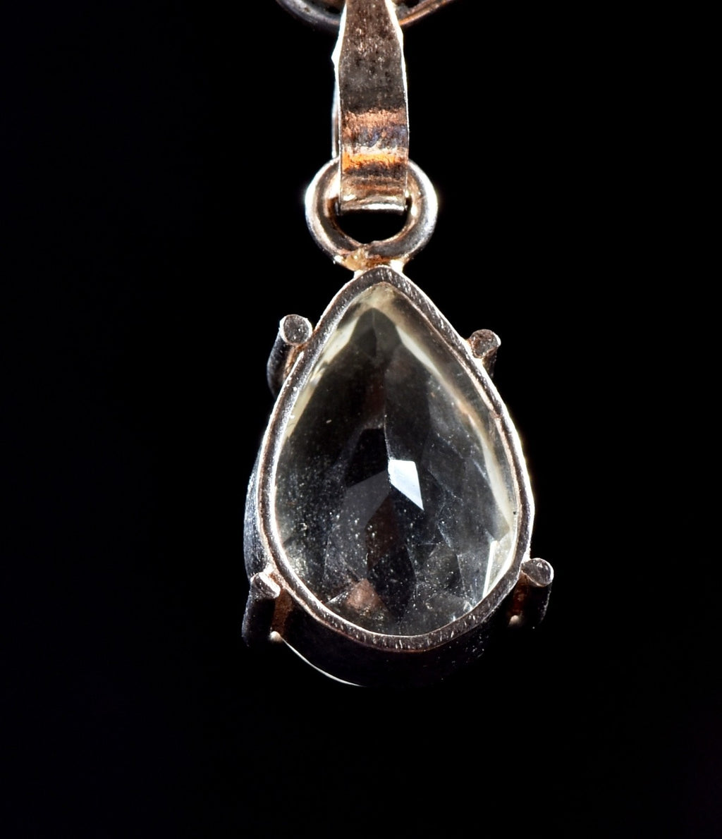 Satyaloka quartz high frequency  faceted sterling silver pendant# 1038