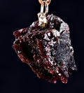 Garnet natural  juicy gem free form pendant passion courage shaman with cord7948