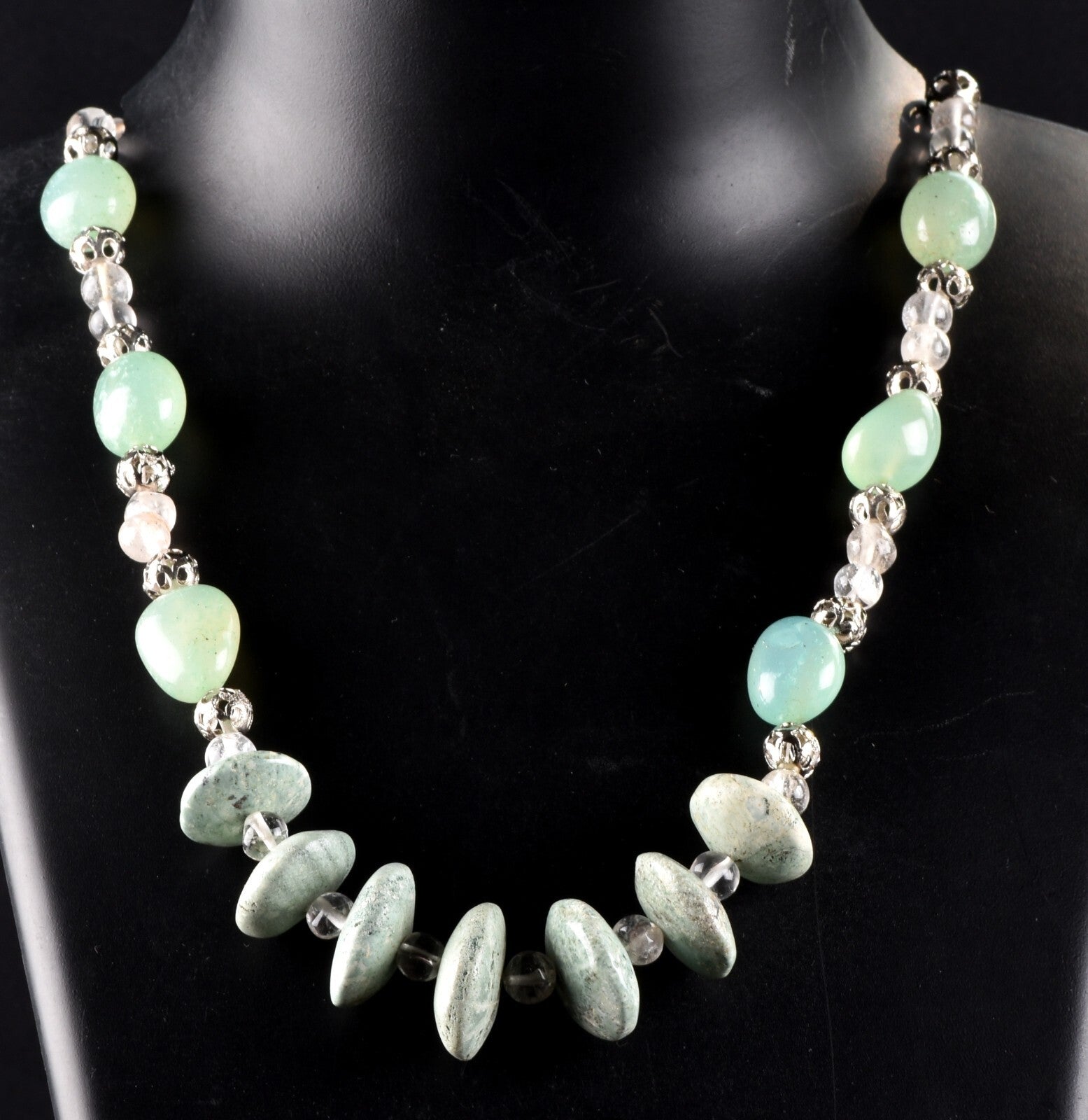 satyaloka aventurian turquoise necklace   protects  thefts, accidents, #6853