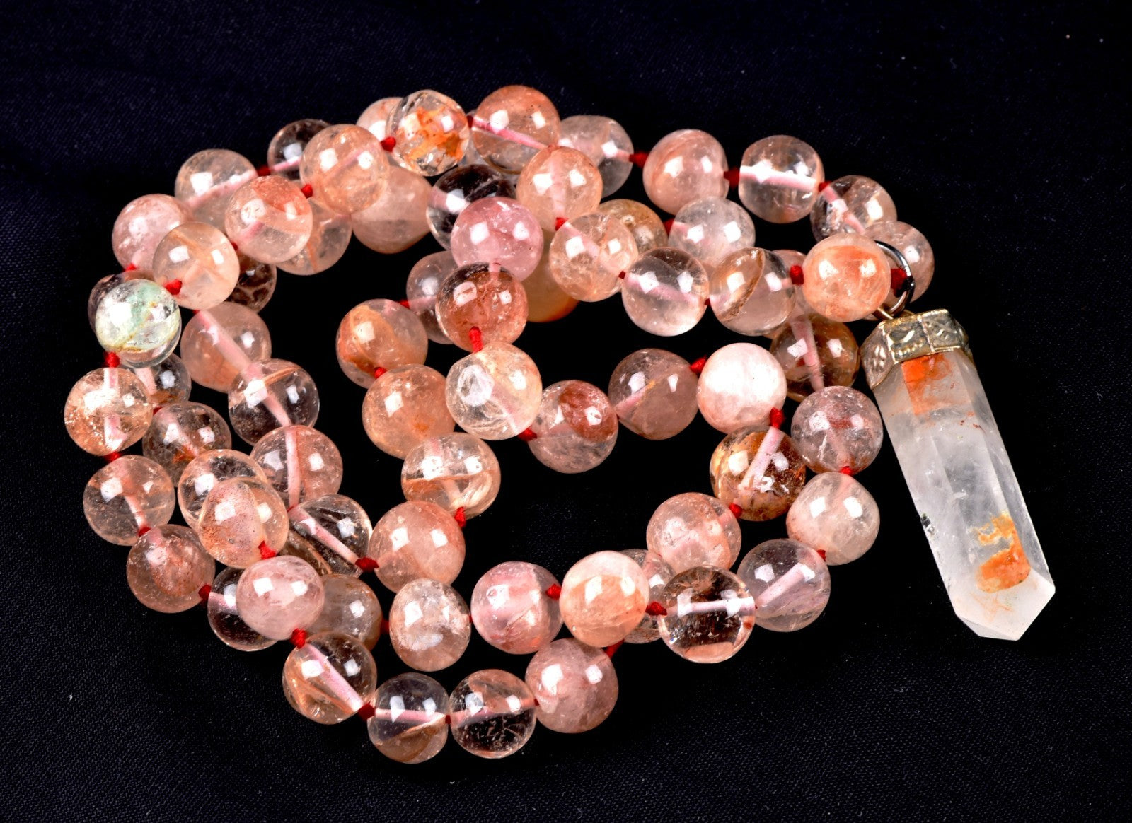 satyaloka Red Azeztullite  agnitite necklace with agnitite pendant  #8076
