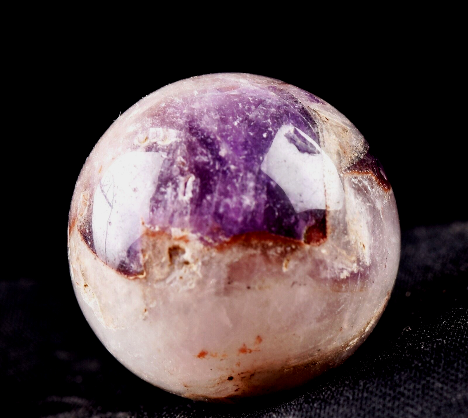 Super 7 melody stone ''evil eye'' chevron shaman sphere for your altar  #7286