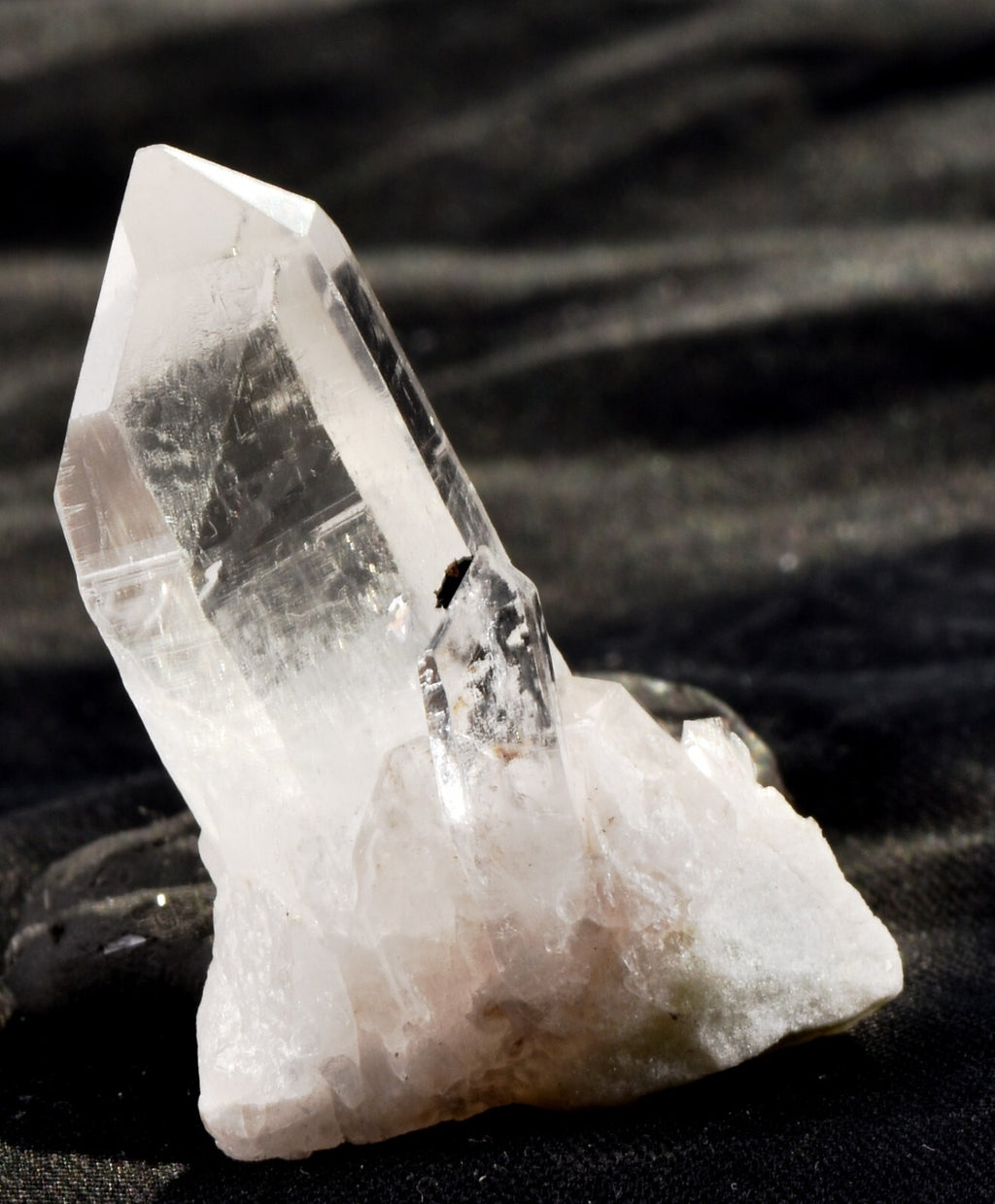 Himalayan silver quartz lemurian natural point #7436