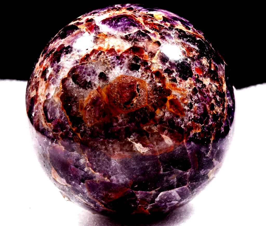 Super 7 melody stone ''evil eye'' chevron  rare  sphere for your altar  #1006