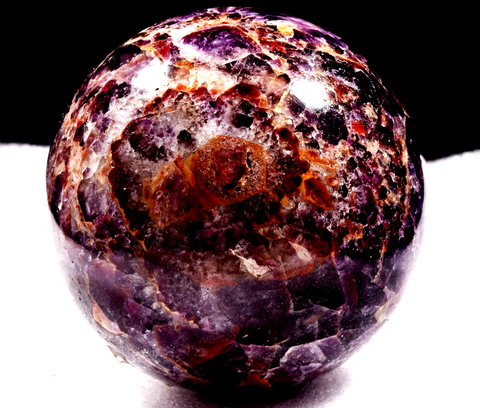 Super 7 melody stone ''evil eye'' chevron  rare  sphere for your altar  #1006