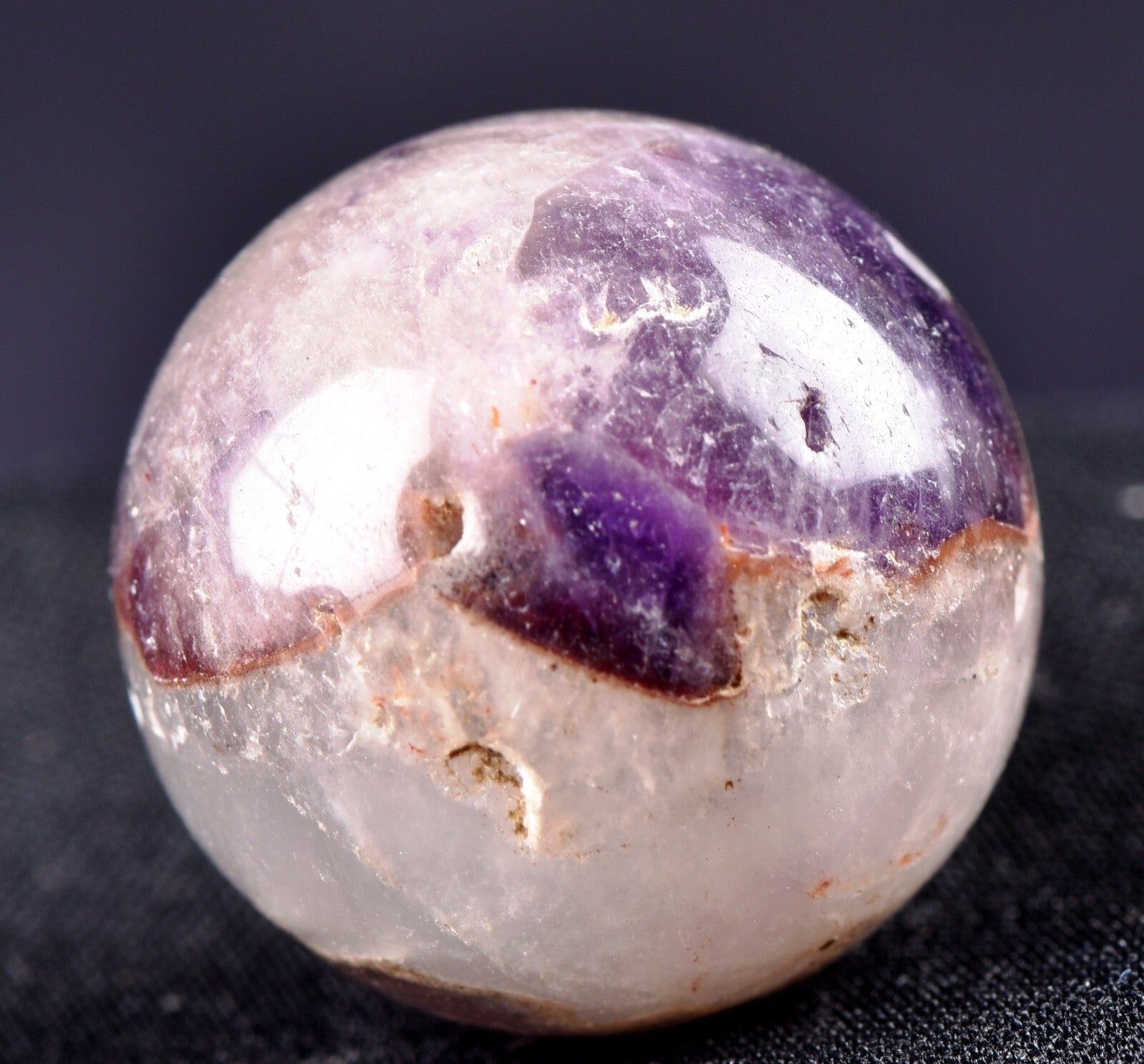 Super 7 melody stone ''evil eye'' chevron shaman sphere for your altar  #7286
