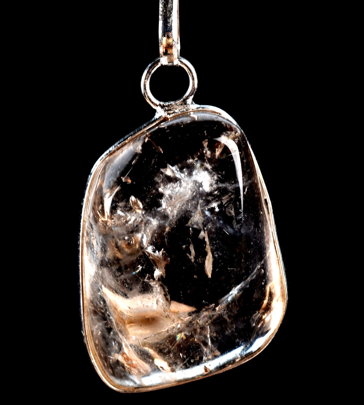 Golden brown  mystic manifestation quartz pendant shaman cleans aura, ,#7758
