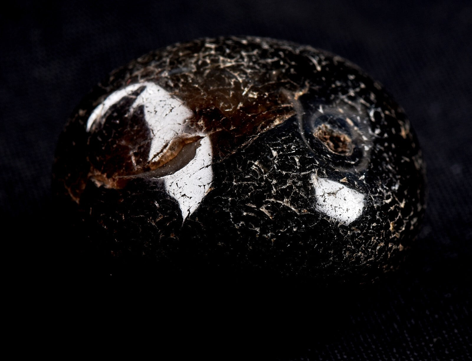 Mystic old black sulemani  bhaisajyaguru/shaman stone with  reach patina#7359