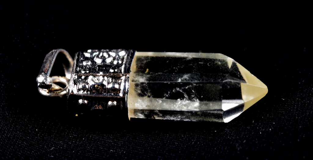 Satyaloka satyamani quartz  copper/ steel  pendant  synergy 12 crystal #8131