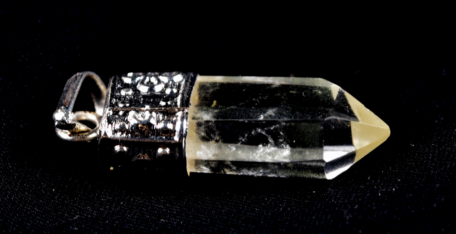 Satyaloka satyamani quartz  copper/ steel  pendant  synergy 12 crystal #8131