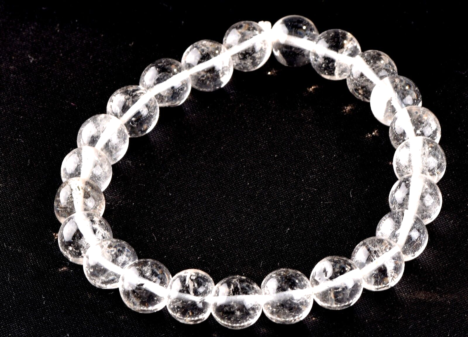 satyaloka    crystal 10 mm beads high vibration bracelet  #7573