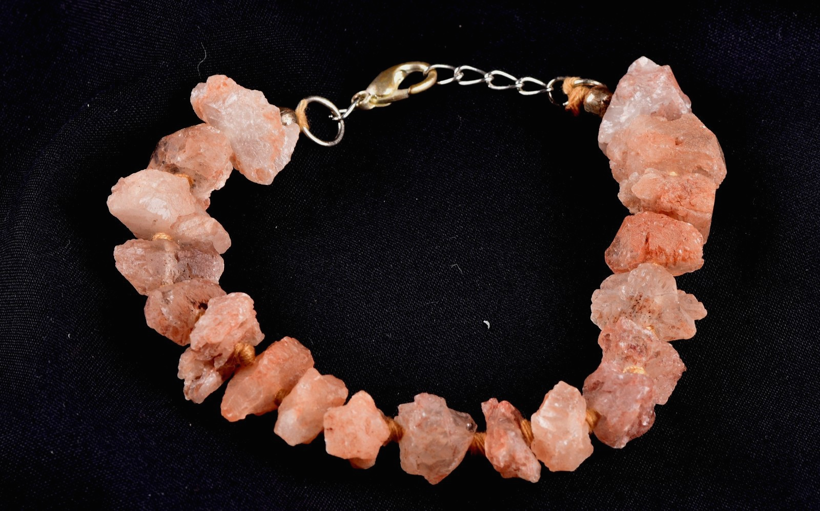 Nirvana quartz Himalayan  growth interference  pink   ice quartz bracelet #8019