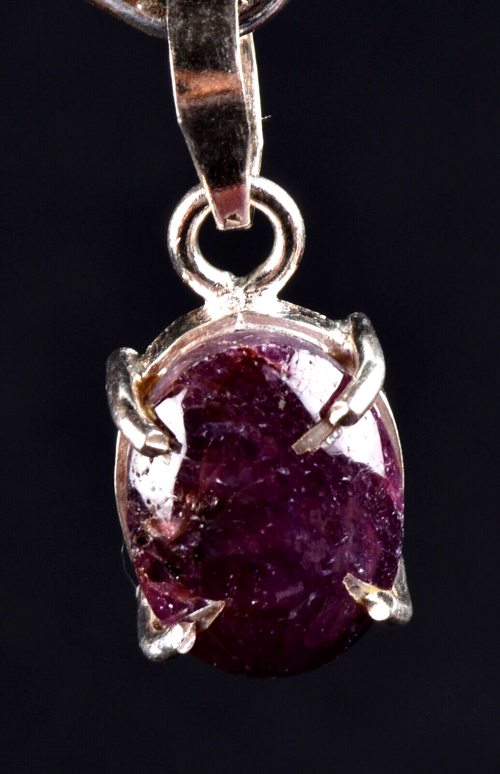star ruby heart healer divine love boost energy  healing silver pendant #7228