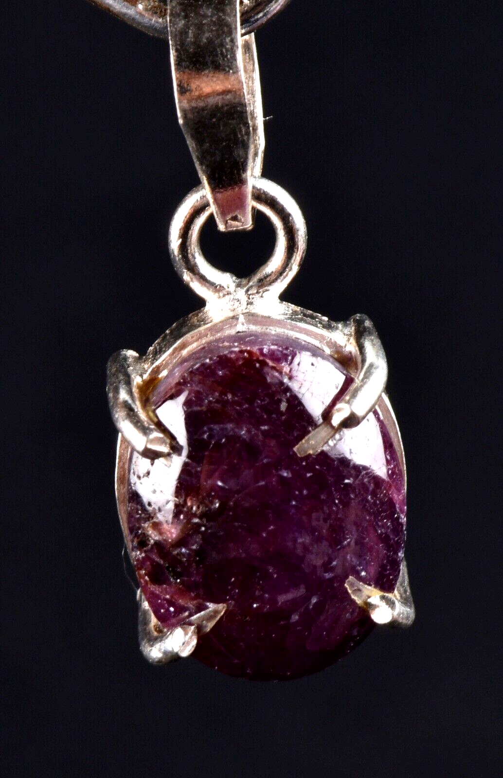 star ruby heart healer divine love boost energy  healing silver pendant #7228