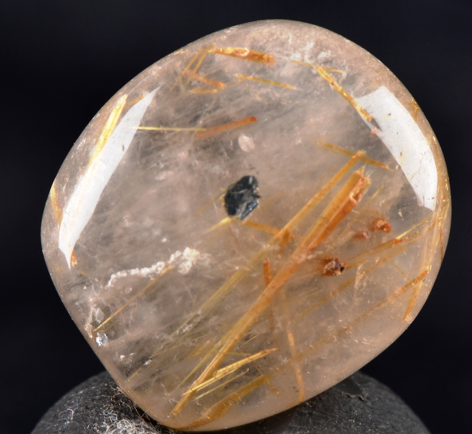 Himalayan pink  Golden  rutile  cleans aura,removes negative energy#7316